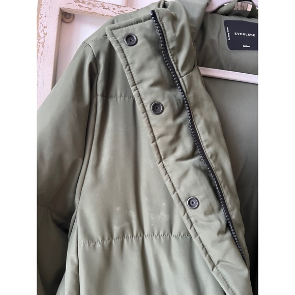 Everlane ReNew Long Puffer Coat Kalamata Green Size Large - Picture 6 of 12